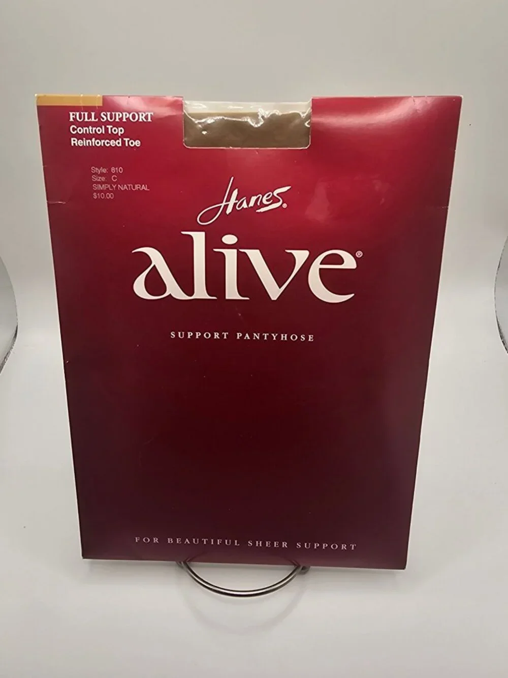 Hanes Alive Support Pantyhose Full Support Control Top Reinforced Toe Simply Nat